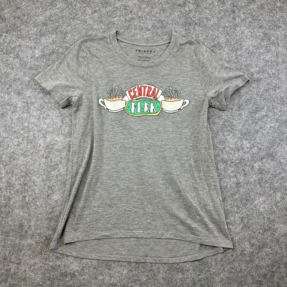Friends Central Perk T-Shirt Women Small Gray Graphic Tee Short Sleeve‎ TV Show